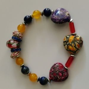 Mother's day Heart Stone stretch Bracelet